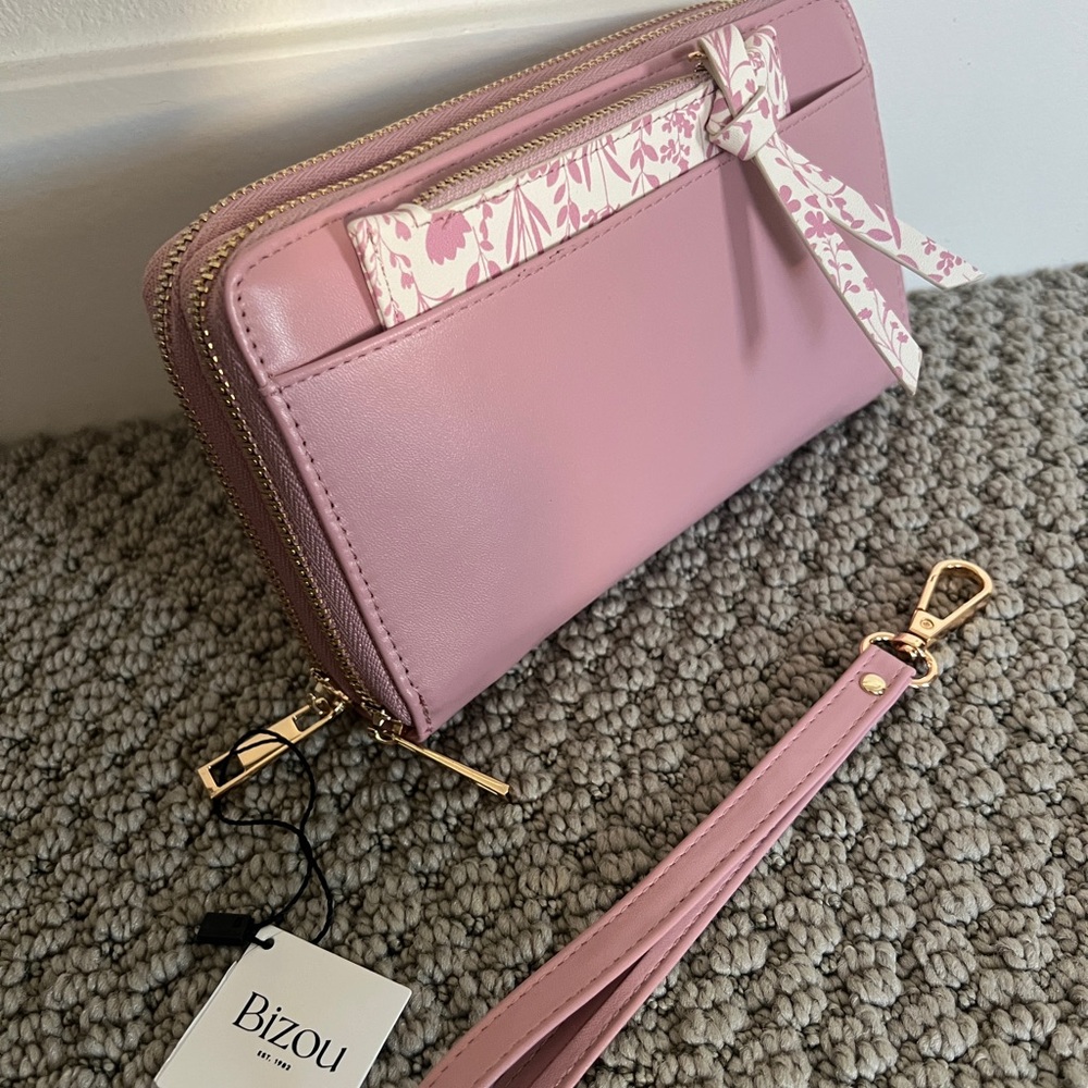 Clutch with Small Wallet with pink prints brand new - Picture 6 of 6
